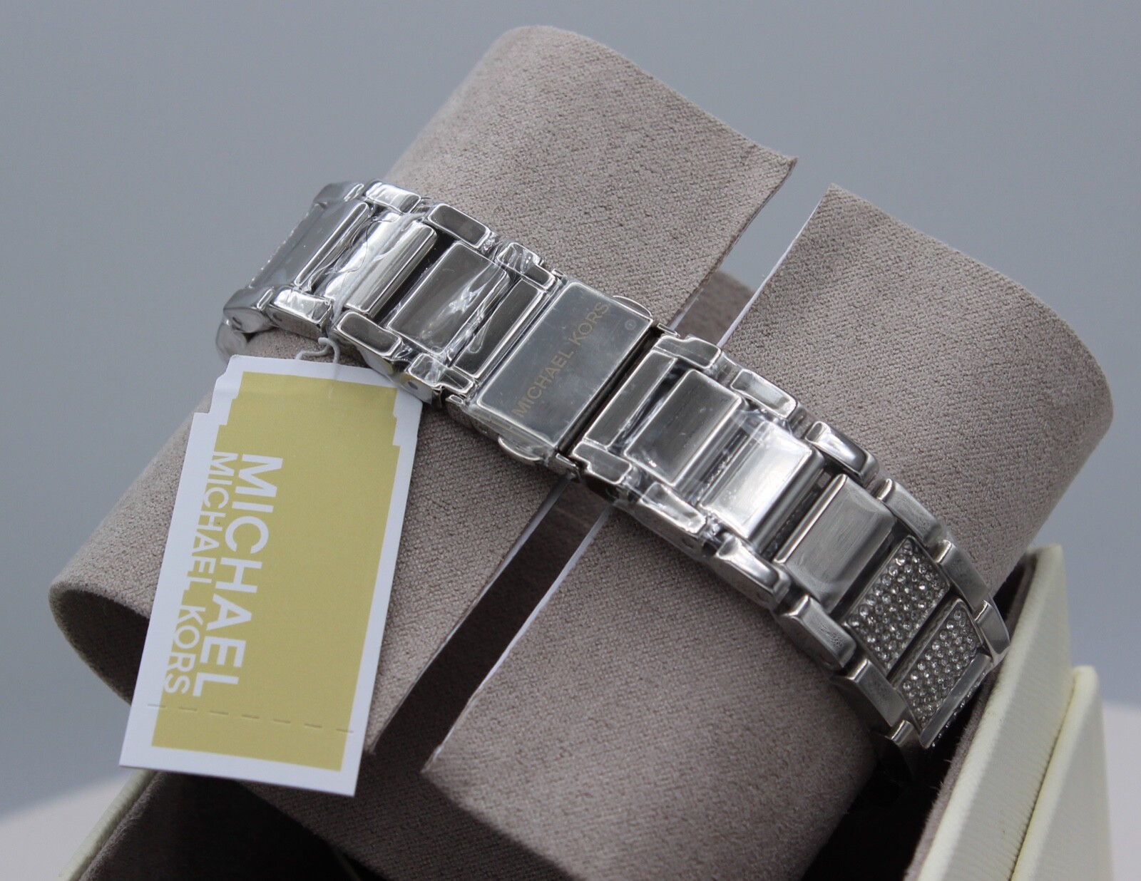 NEW AUTHENTIC MICHAEL KORS PARKER SILVER CHRONOGRAPH CRYSTALS WOMEN MK6759 WATCH