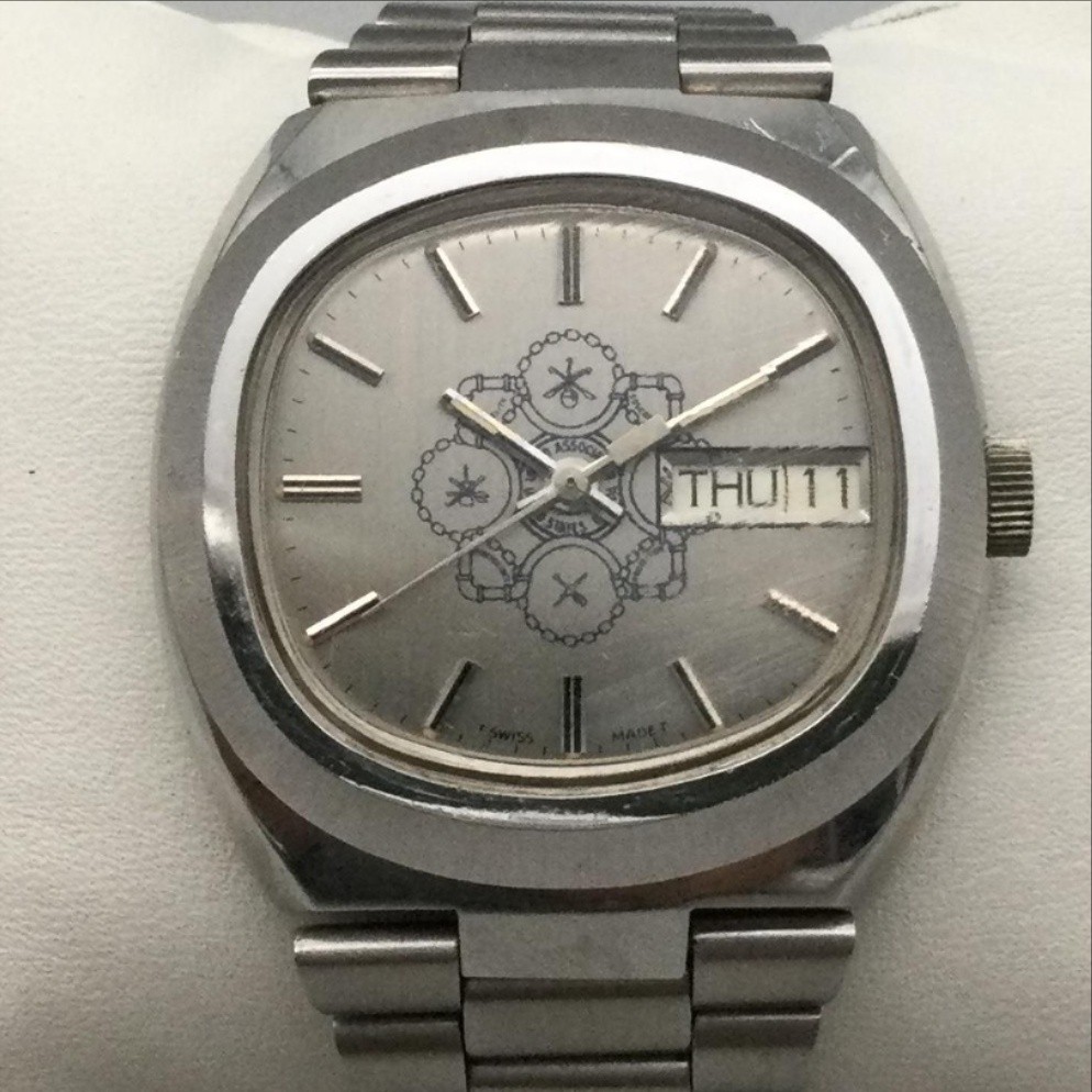 United States Canada Mens Watch 40mm Silver Tone Day Date New Battery 6.25″