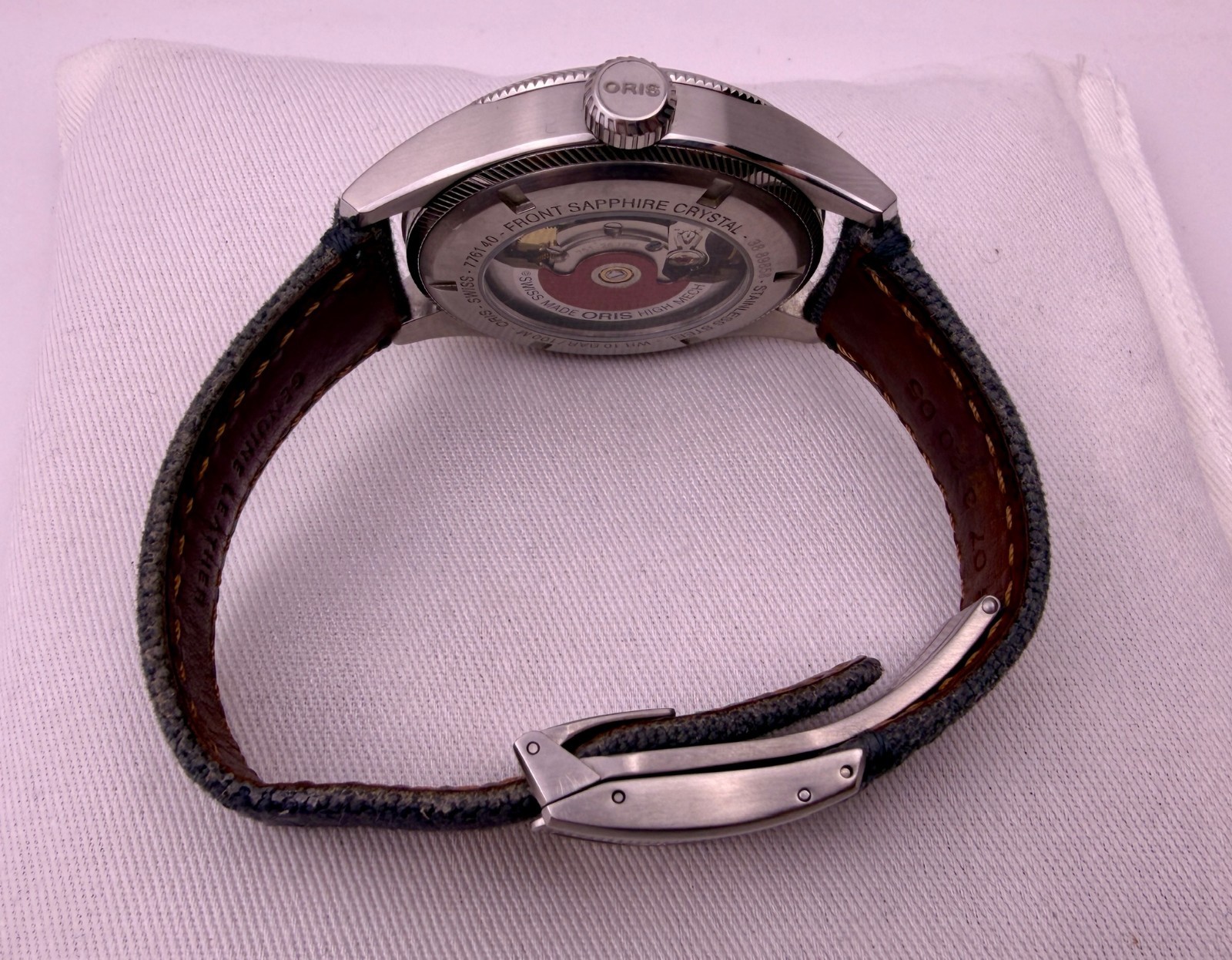 Oris Big Crown ProPilot Blue on Grey Textile / Leather Strap Case #515