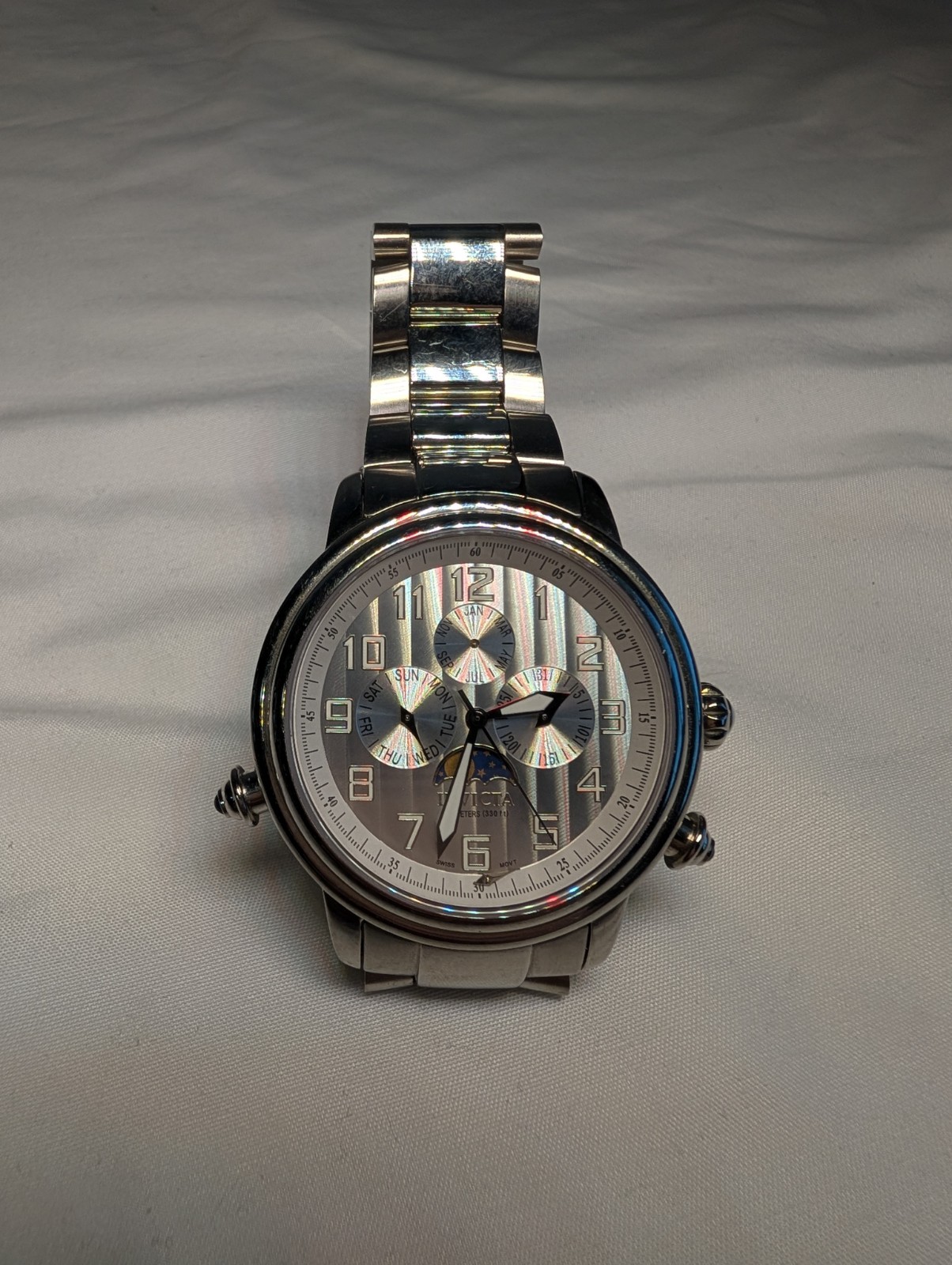 Invicta Mens 4143 Stainless Steel 100M Water Resistant Swiss Parts Movement Sapp