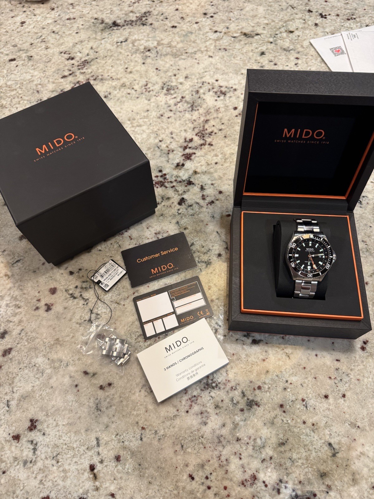 Mido Ocean Star GMT Inner Outer Box/warranty Card Unsigned All Links