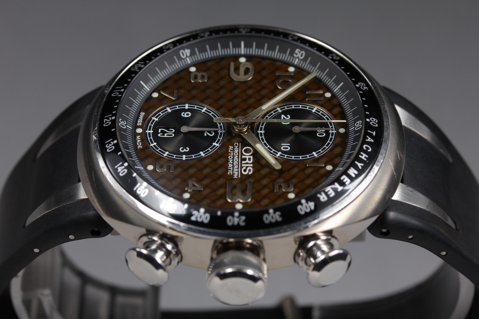 Limited ORIS Williams TT3 7587 Automatic Chronograph Brown Dial Men’s Watch 43mm