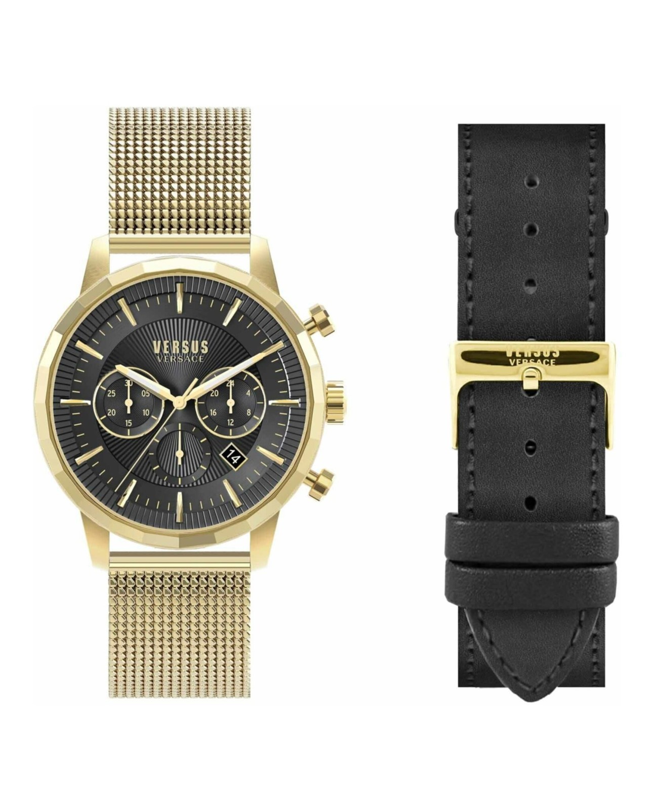 Versus Versace Mens Gold 46mm Bracelet Fashion Watch