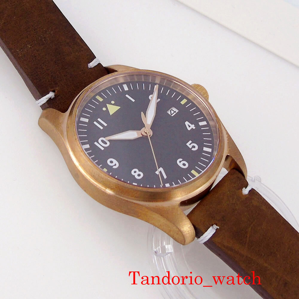 NH35 Automatic Men Watch CuSn8 Bronze Sapphire Glass Luminous 200mm Top Brand