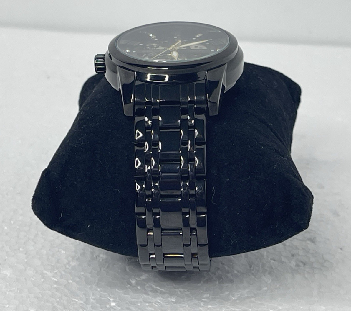 LAVAREDO Mens Black Skeleton Automatic Mechanical Watch Clear 42mm Round L6610