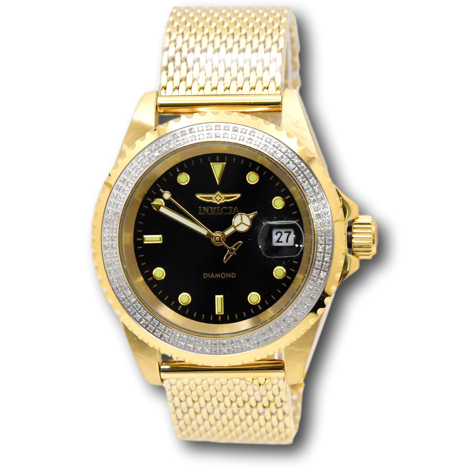 Invicta Elite Automatic 0.59ct Diamond Bezel 40mm Gold Men’s Watch 48745