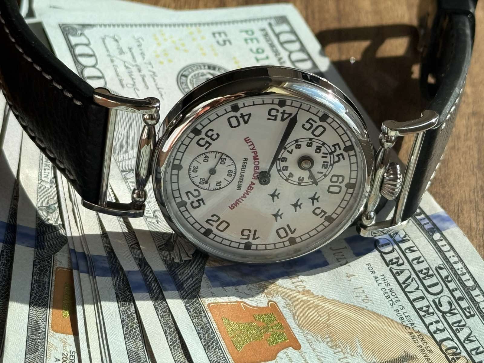 Regulator Watch Mechanical Wrist Russian Attack Aviation Men Pilot Fight Molniya