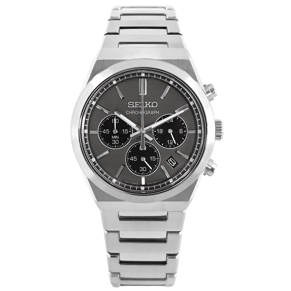 SEIKO SSB455P1 Grey Sapphire Quartz Silver Stainless Steel Chronograph Analog