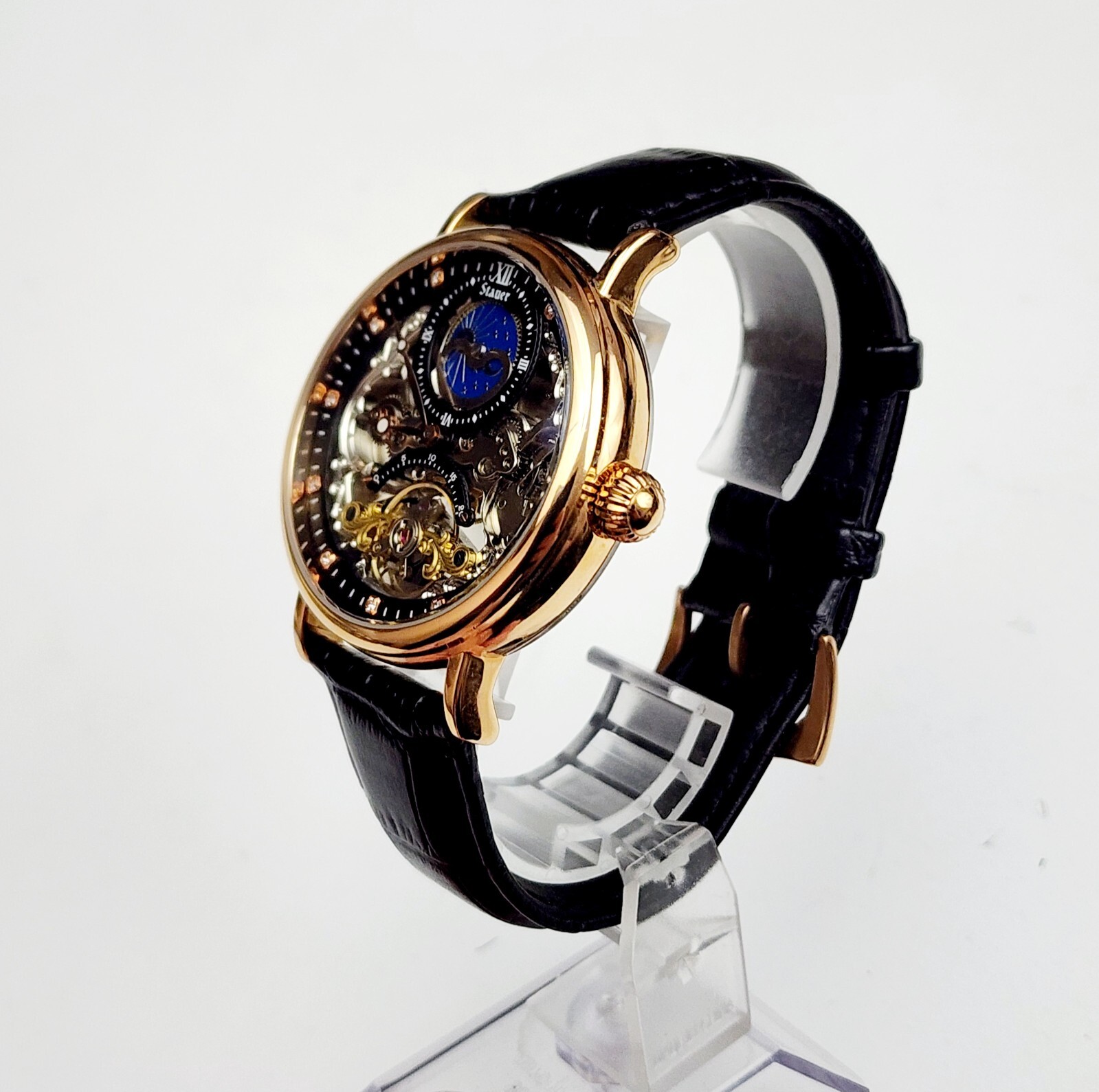 Men’s SKELETON AUTOMATIC Watch STAUER 46334. Phases Day/Night