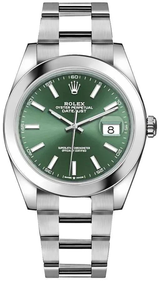 Rolex Datejust Mint Green Dial Stainless Steel 41mm Men’s Watch 126300-0019