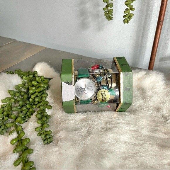 Christmas ”Merry” Analog Watch & Light Up Necklace Adult Size Tropical Kitsch