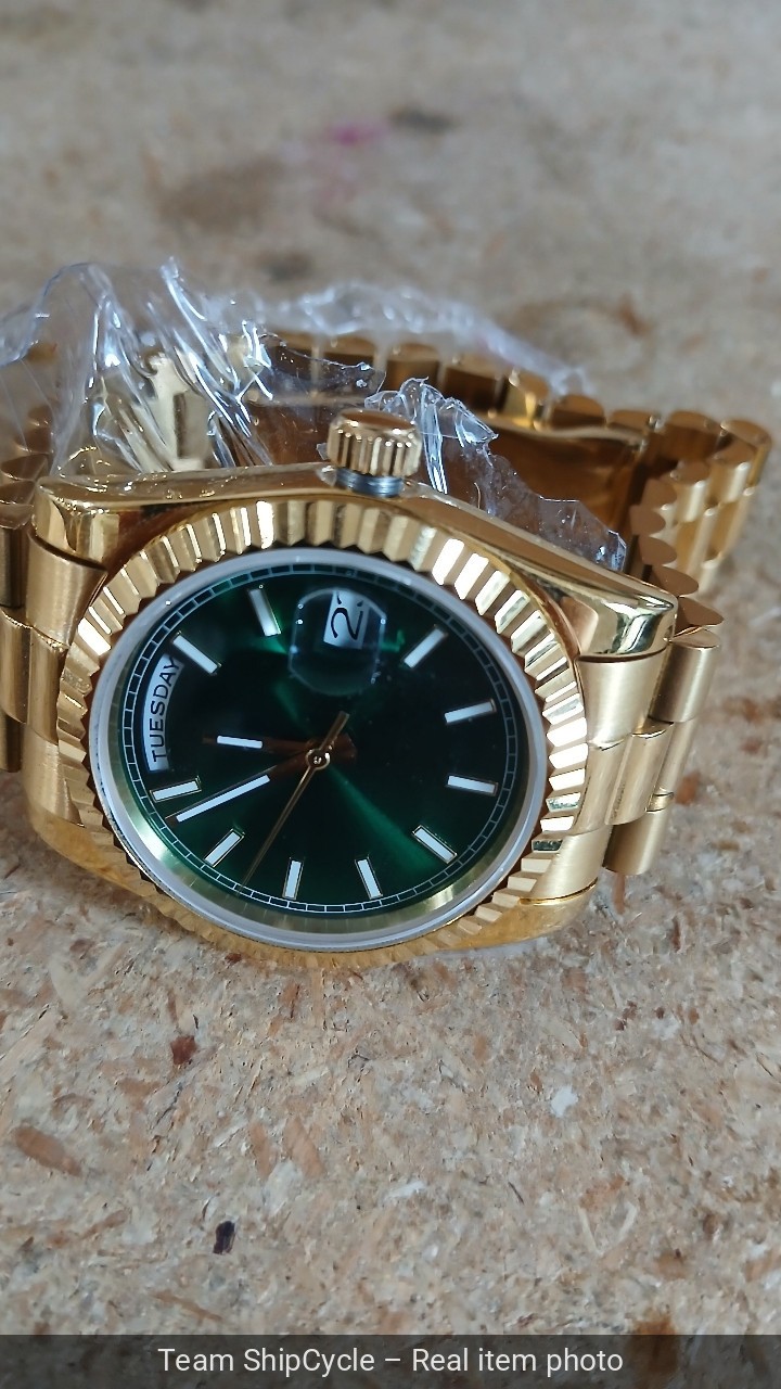 without box or papers Custom 36mm Gold President Green Dial Style Mod Wa G2U