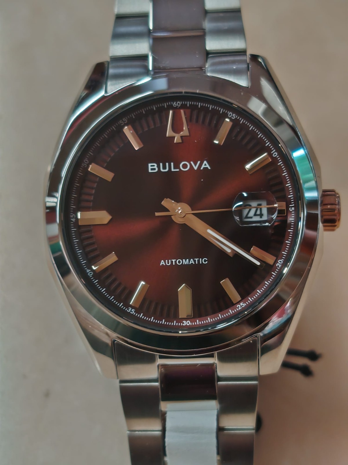 Bulova Surveyor Automatic Red Watch New Mens