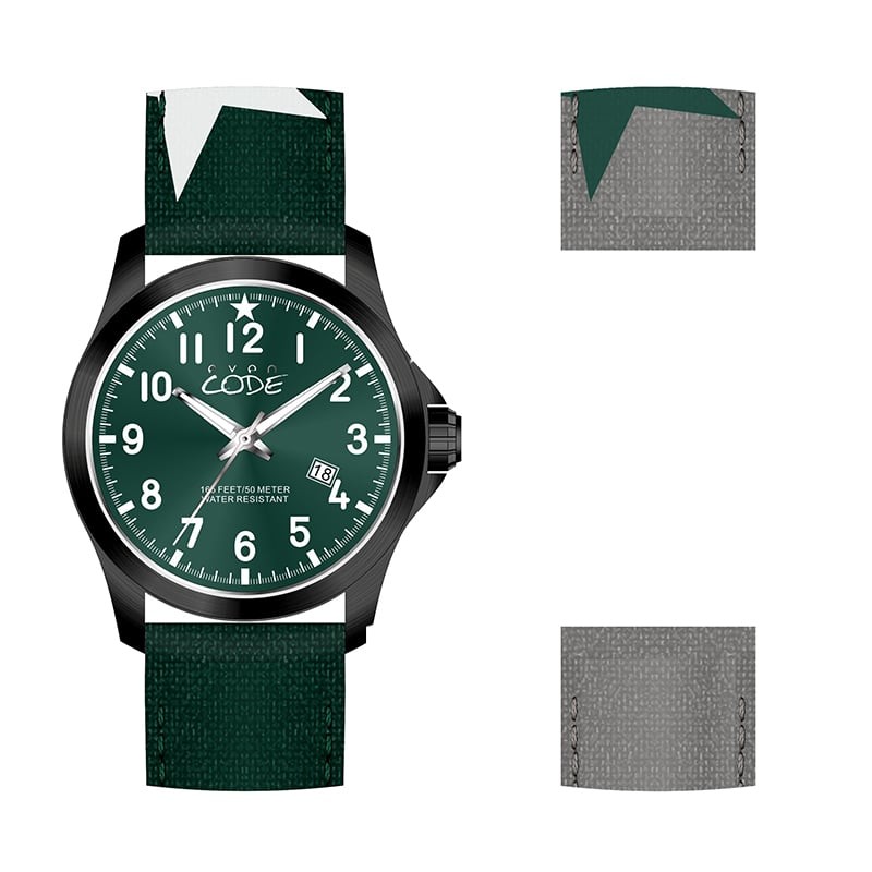 Mens Watch EVEN CODE Milano Leather Fabric 10 models Camouflage Military DD