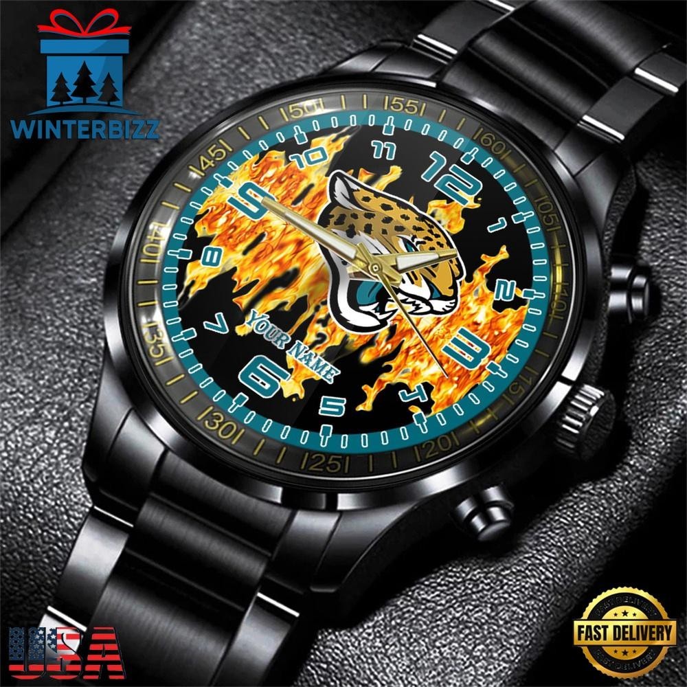 Custom Name Kansas City Football Team Chiefss 3D Men Black Stainless Steel Watch