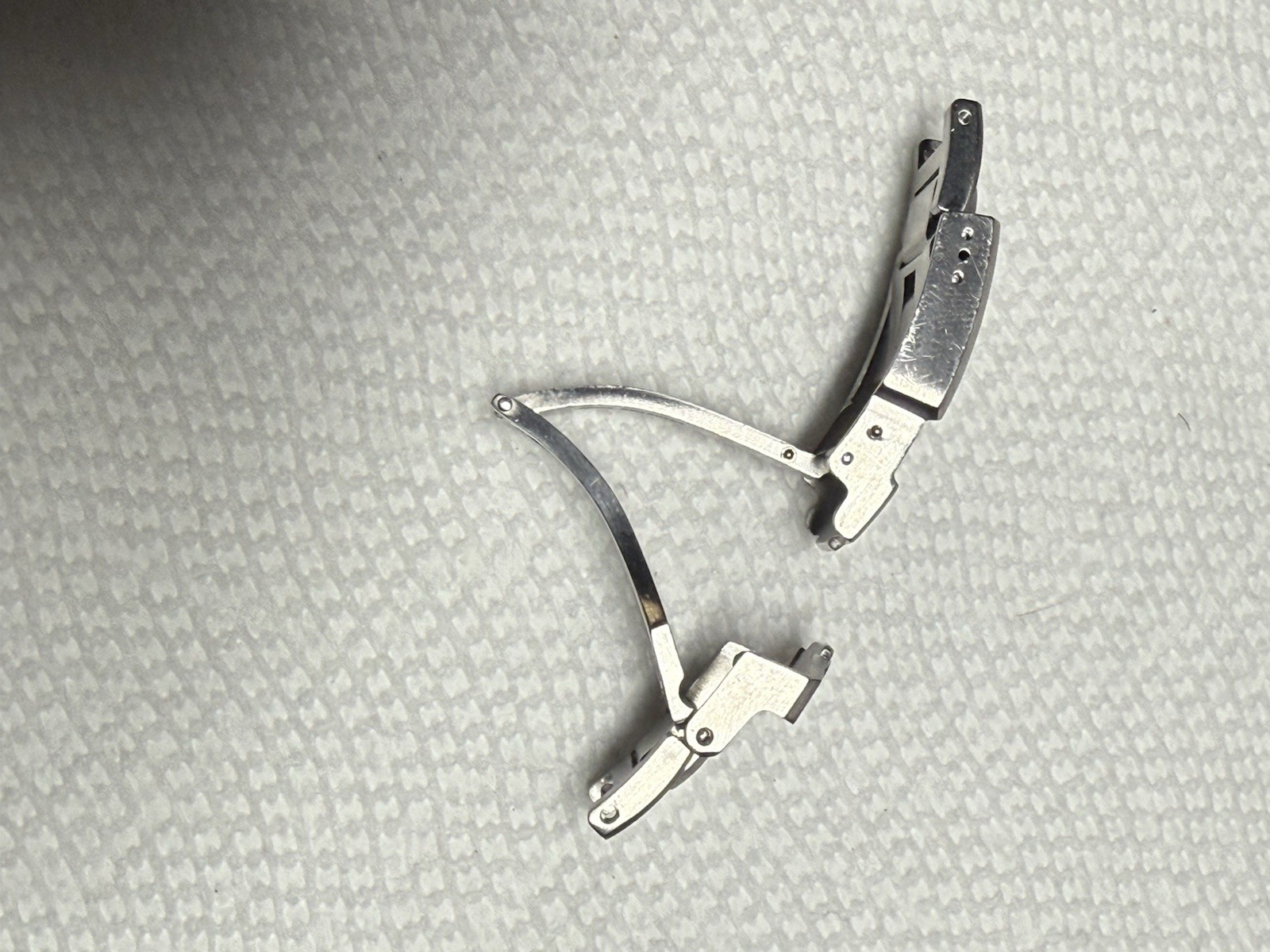 Ball Watch Foldover Clasp with Link On Each Side. 20mm