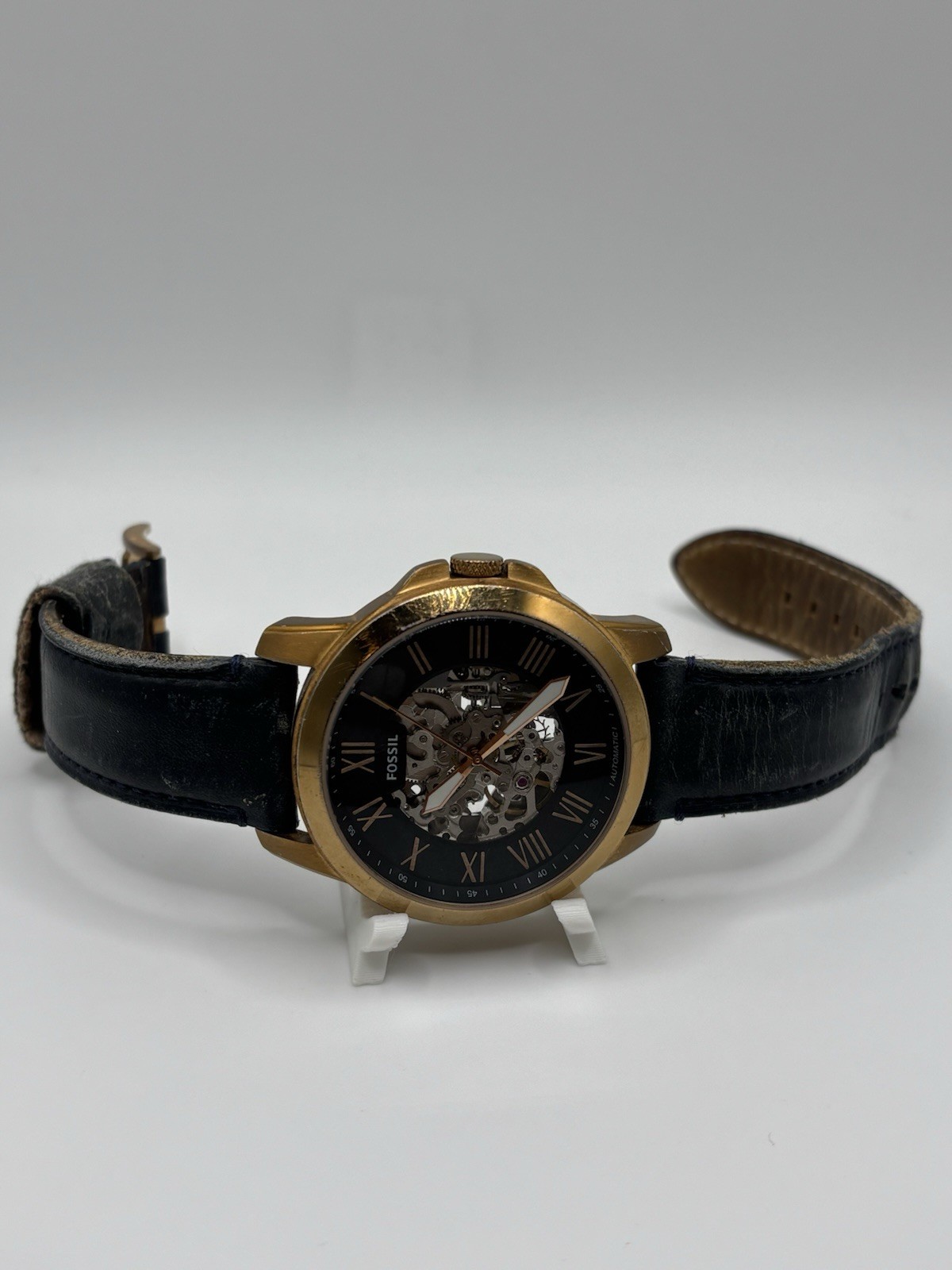 FOSSIL Grant Automatic Skeleton Watch ME3102 Mens 44mm Leather wrist 20cm