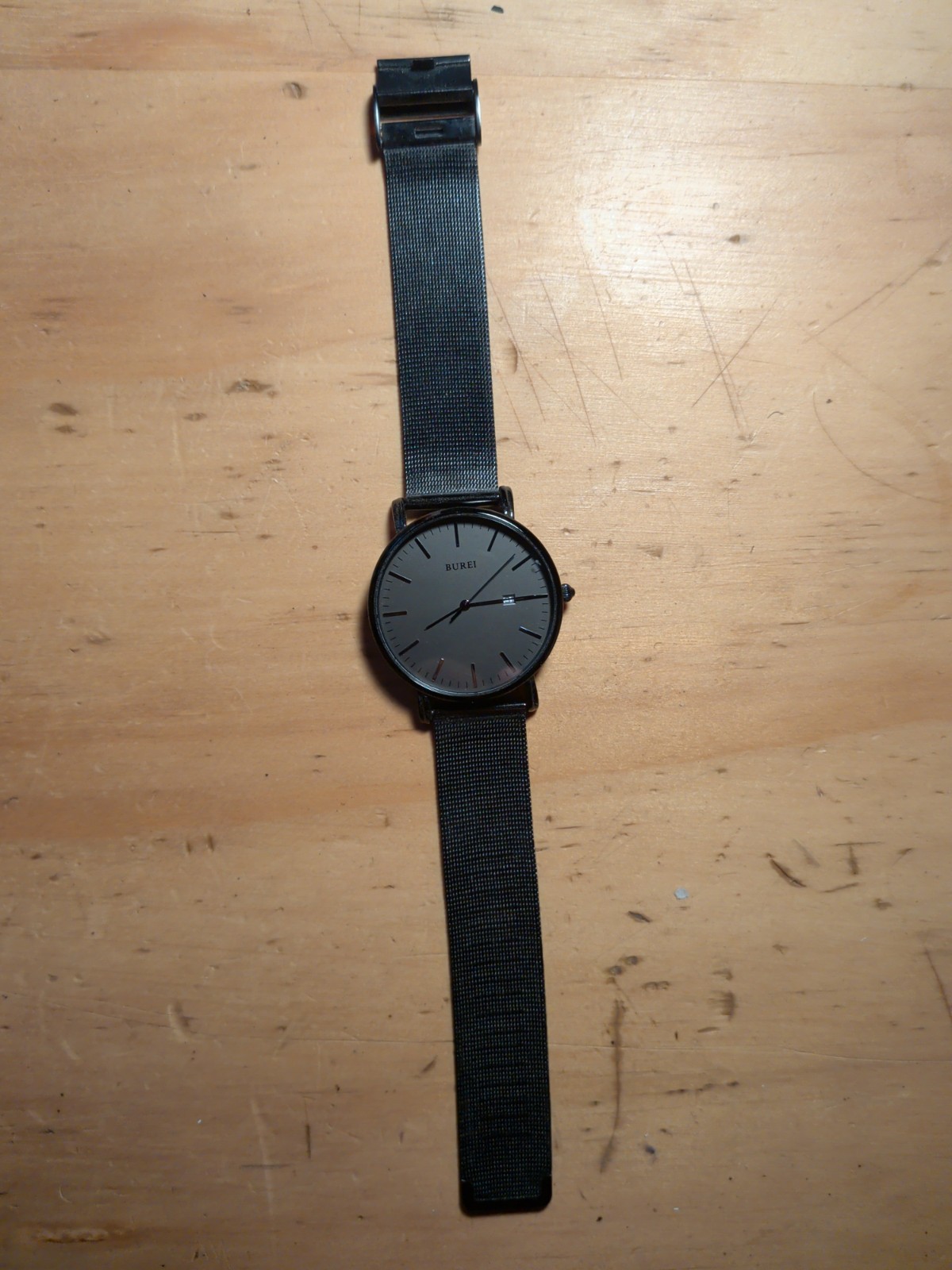 Burei Men’s S-19003M Quartz Watch Stainless Steel Back