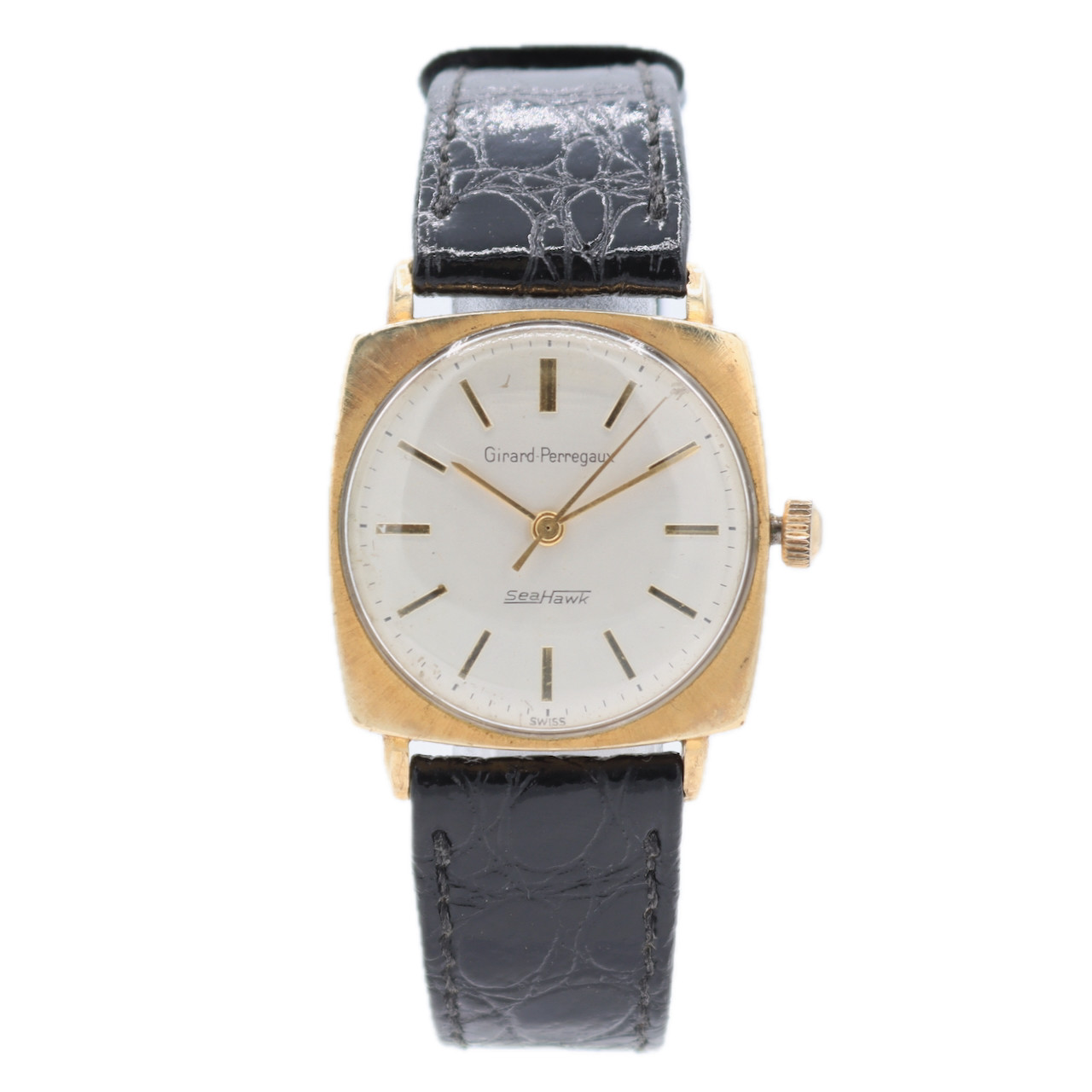 Vintage 28mm Girard Perregaux Sea Hawk Men’s Mechanical Wristwatch Swiss 10k GF