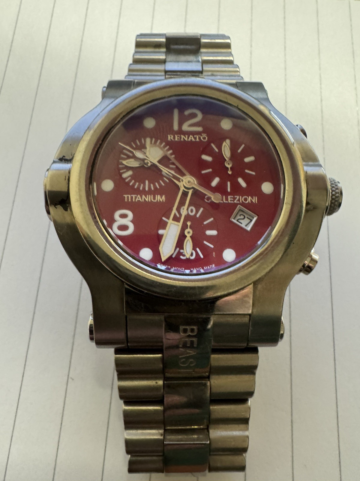 Renato RED FACE Beast Titanium Colleziani watch limited Number 48/150 USED