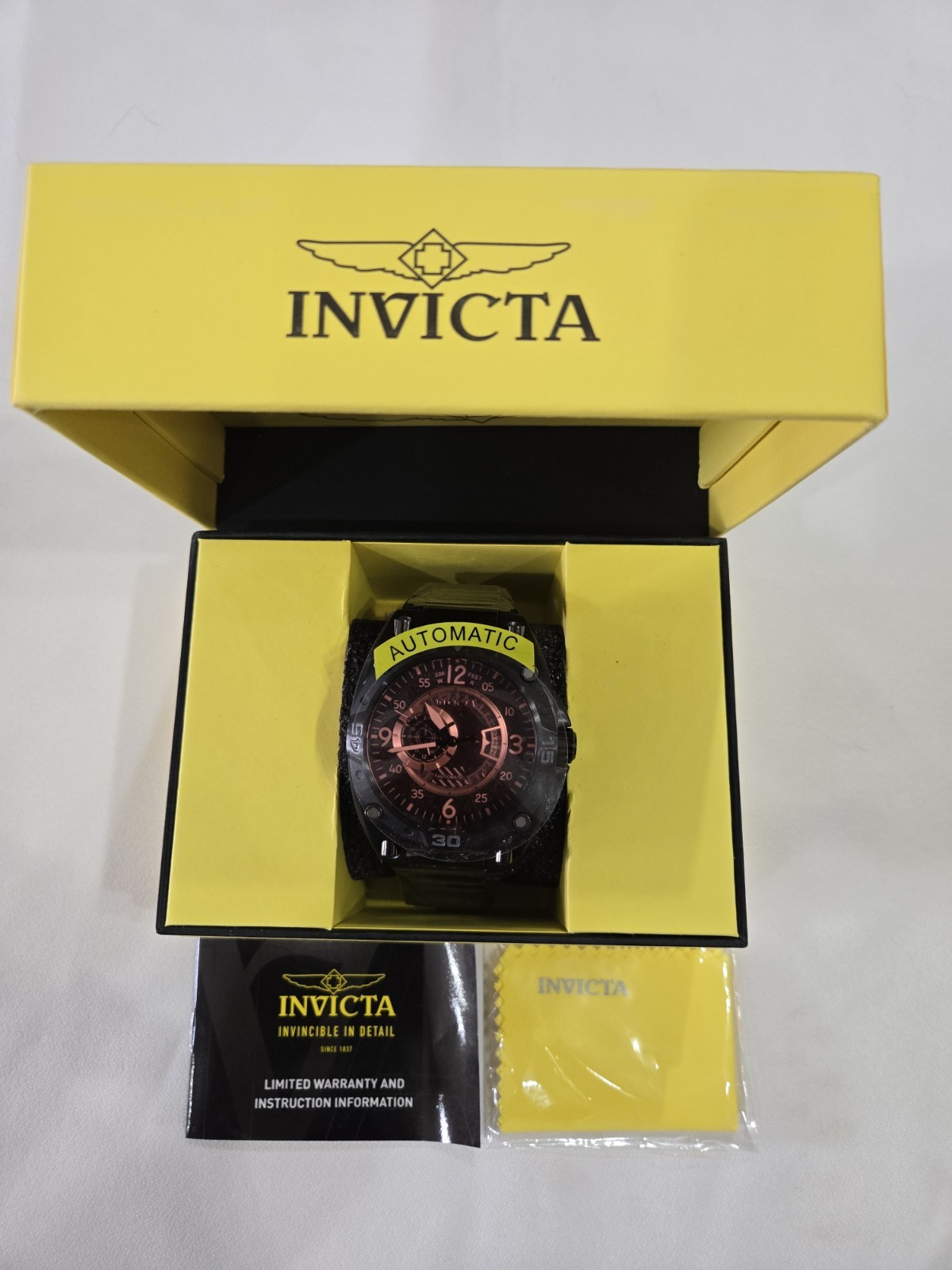 Invicta Men’s Aviator Automatic Watch 40278 Diving 100m 330ft Bracelet Strap NIB