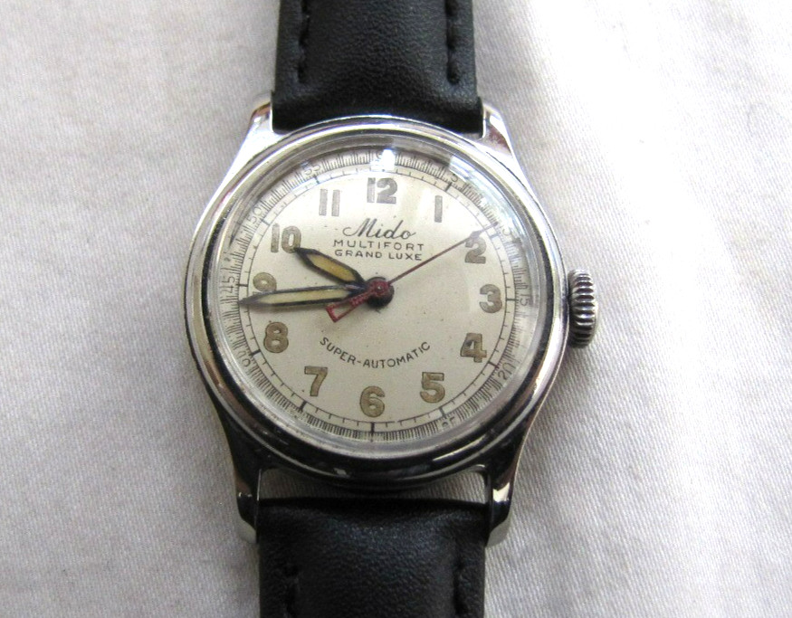 MIDO MULTIFORT GRANDLUXE SUPERAUTO 230 SS SCREWBK WP 17J MOD 1941 MILITARY DIAL