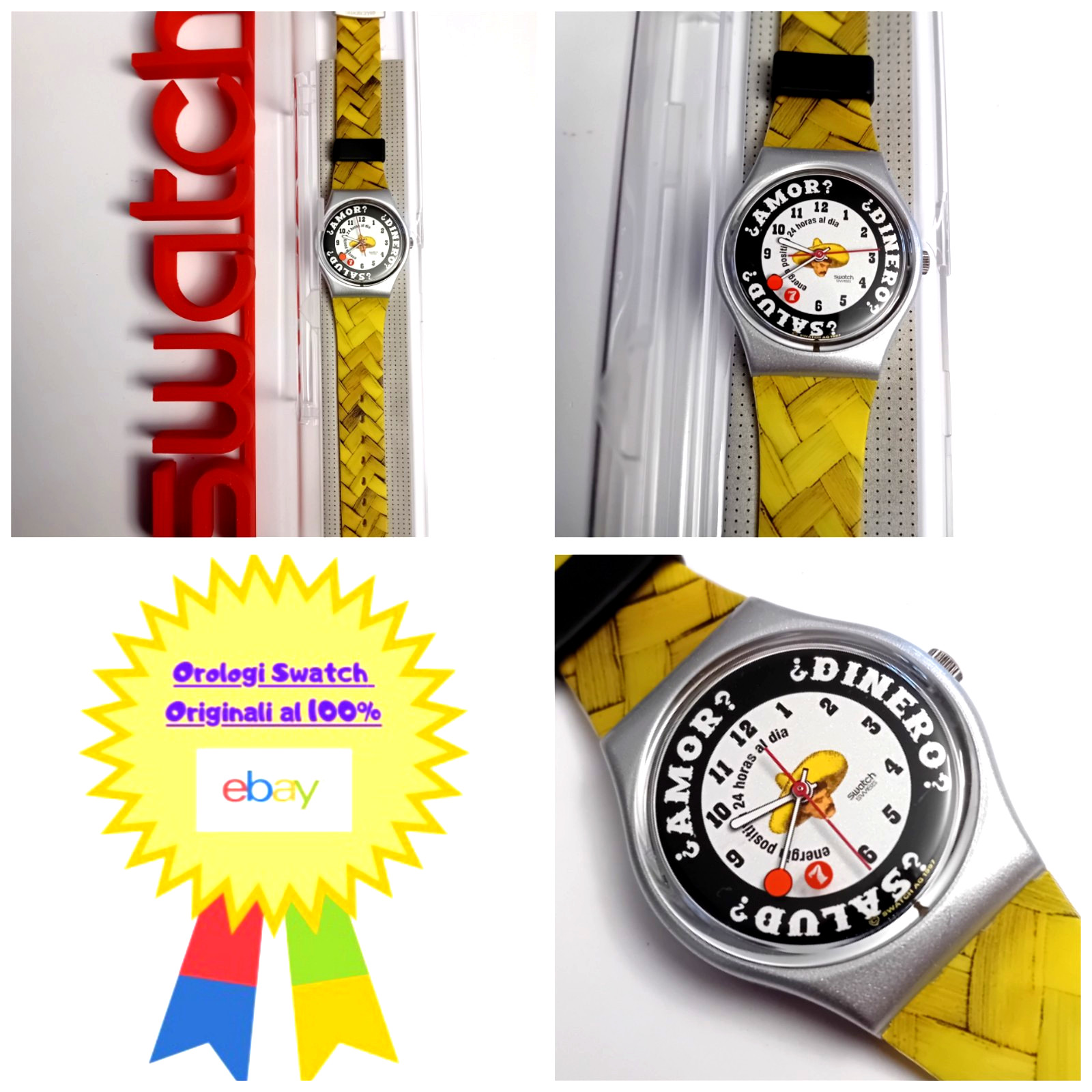 Swatch Standard Gent Sombrero GM143 1998 Vintage 90s Wrist Watch NOS