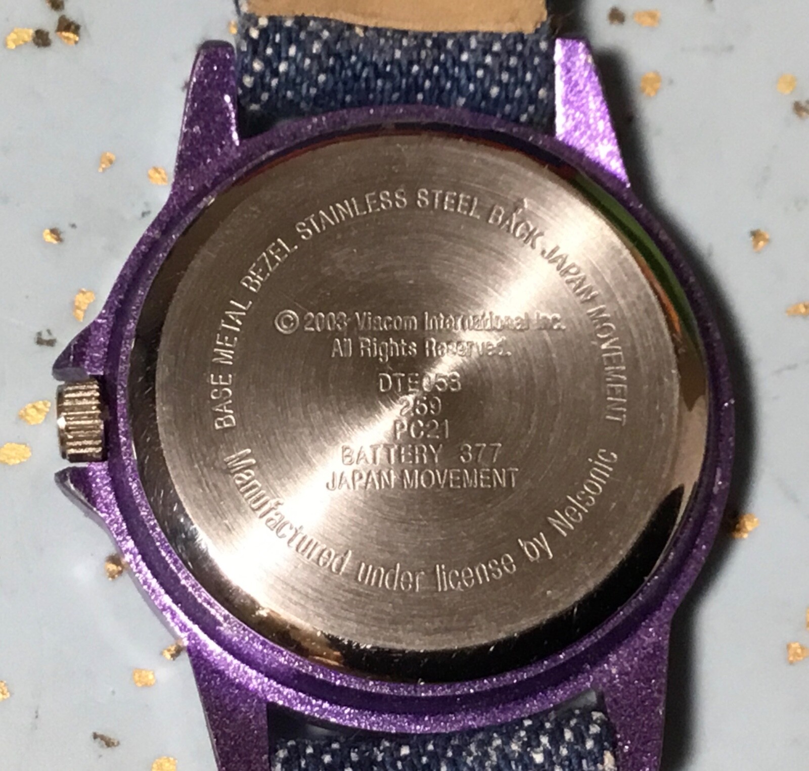 2003 NELSONIC DTE058-DORA the EXPLORER & BOOT CHILD WATCH EMBROIDERED DENIM BAND