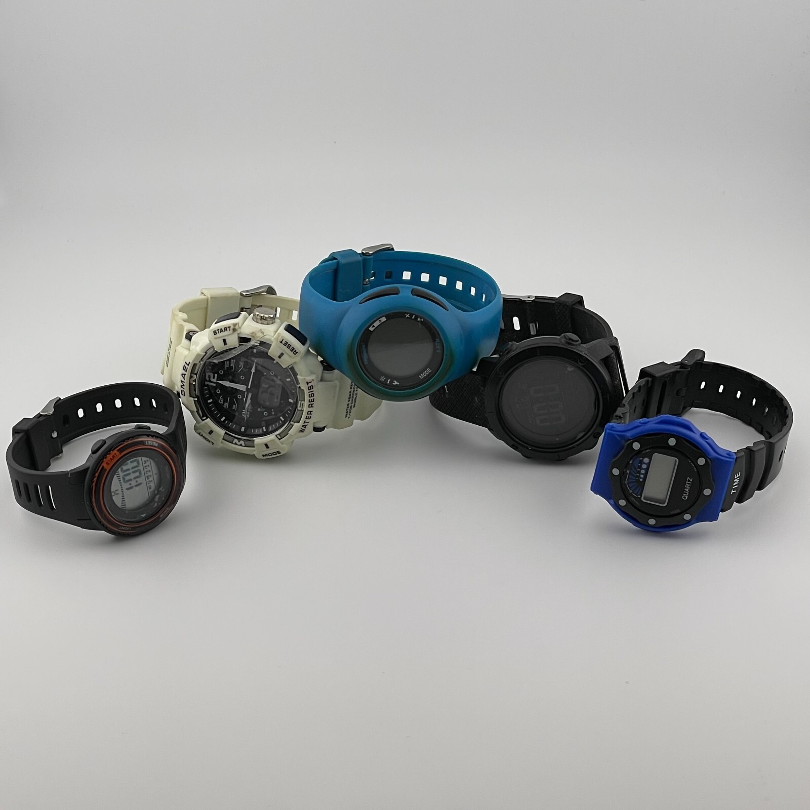 Digital Mens Watches Sport Casual Fitness 5 Used Watches Untested
