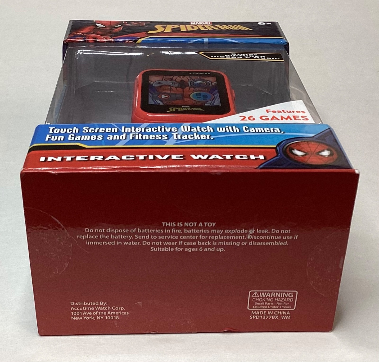 NEW MARVEL SPIDER MAN INTERACTIVE WATCH- TOUCH SCREEN INTERACTIVE W/26 GAMES