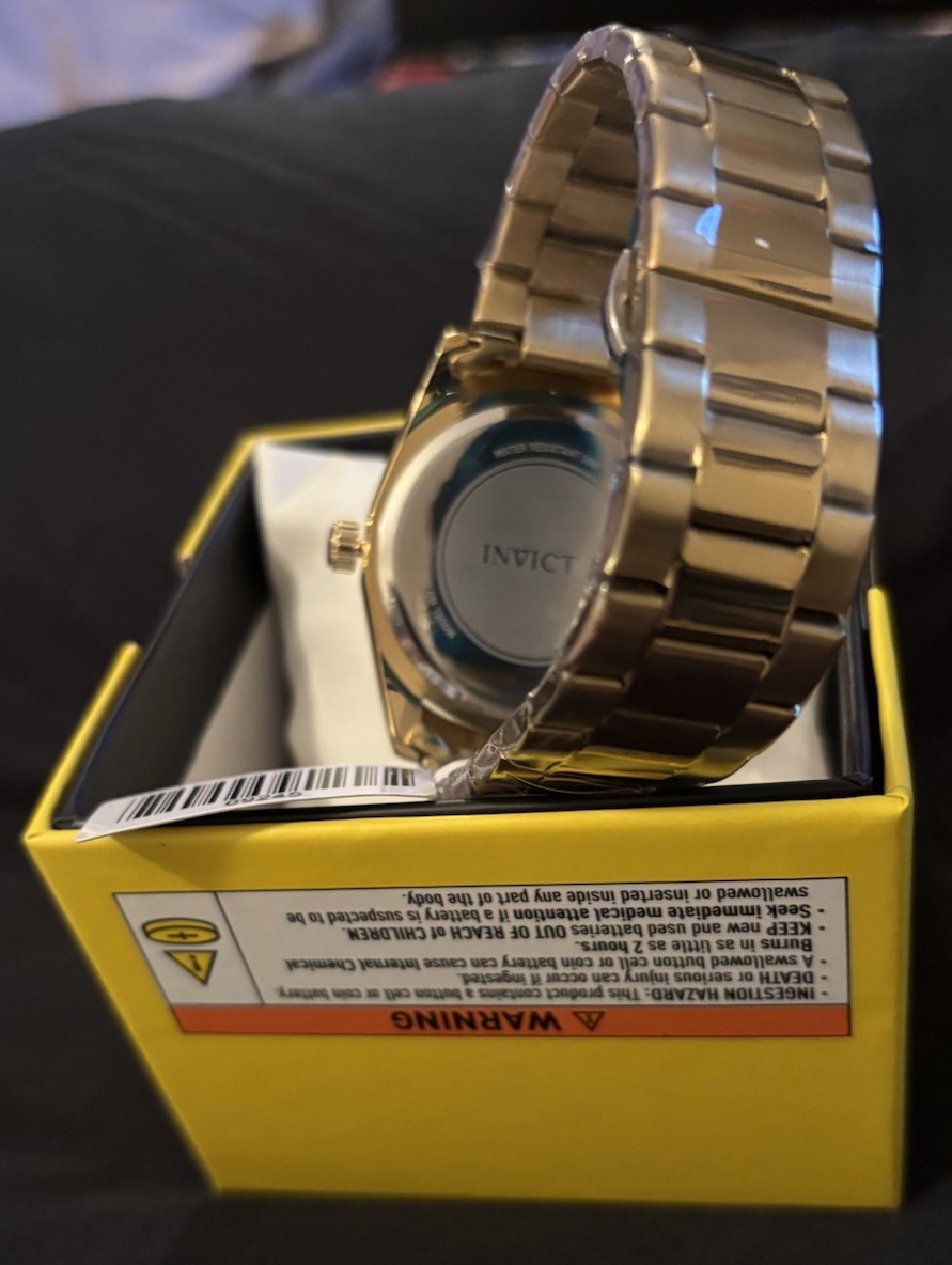Invicta Celestial Langdon Men’s 40mm Gold Tone Quartz Watch 30m w/ Box