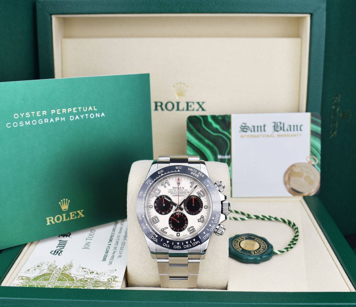 ROLEX 40mm Stainless Steel & Ceramic DAYTONA Panda Dial 116500LN SANT BLANC