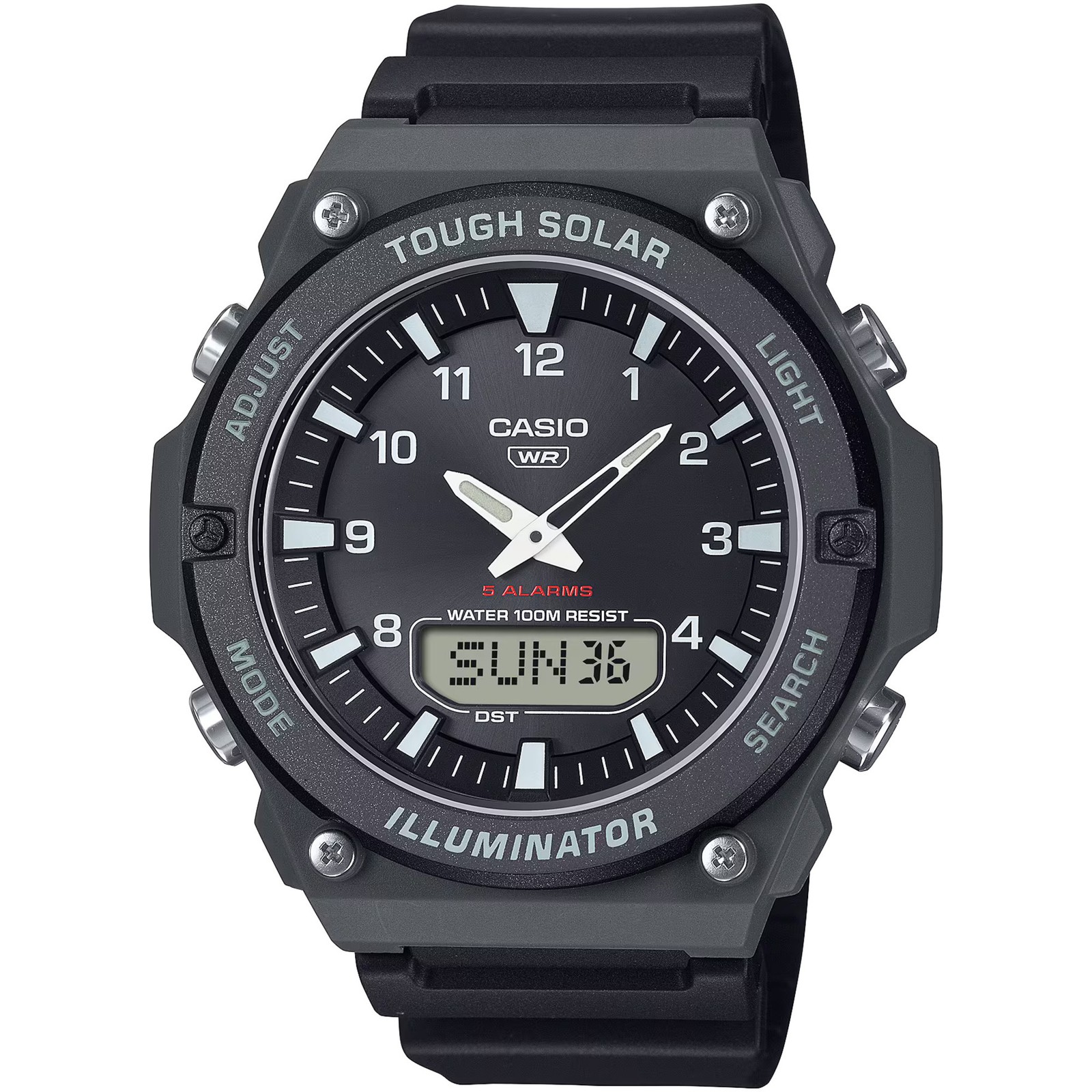 Casio Men’s Watch Alarm Black Analog-Digital Dial Resin Strap AQ-S820W-1AVCF