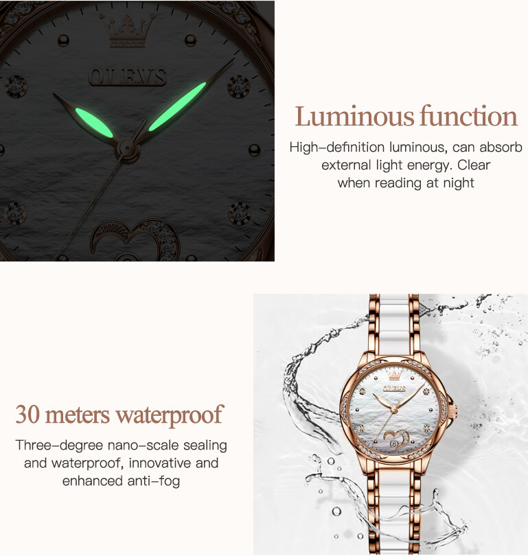 OLEVS Waterproof Luminous Diamonds Dials Automatic Mechanical Watch Women’s