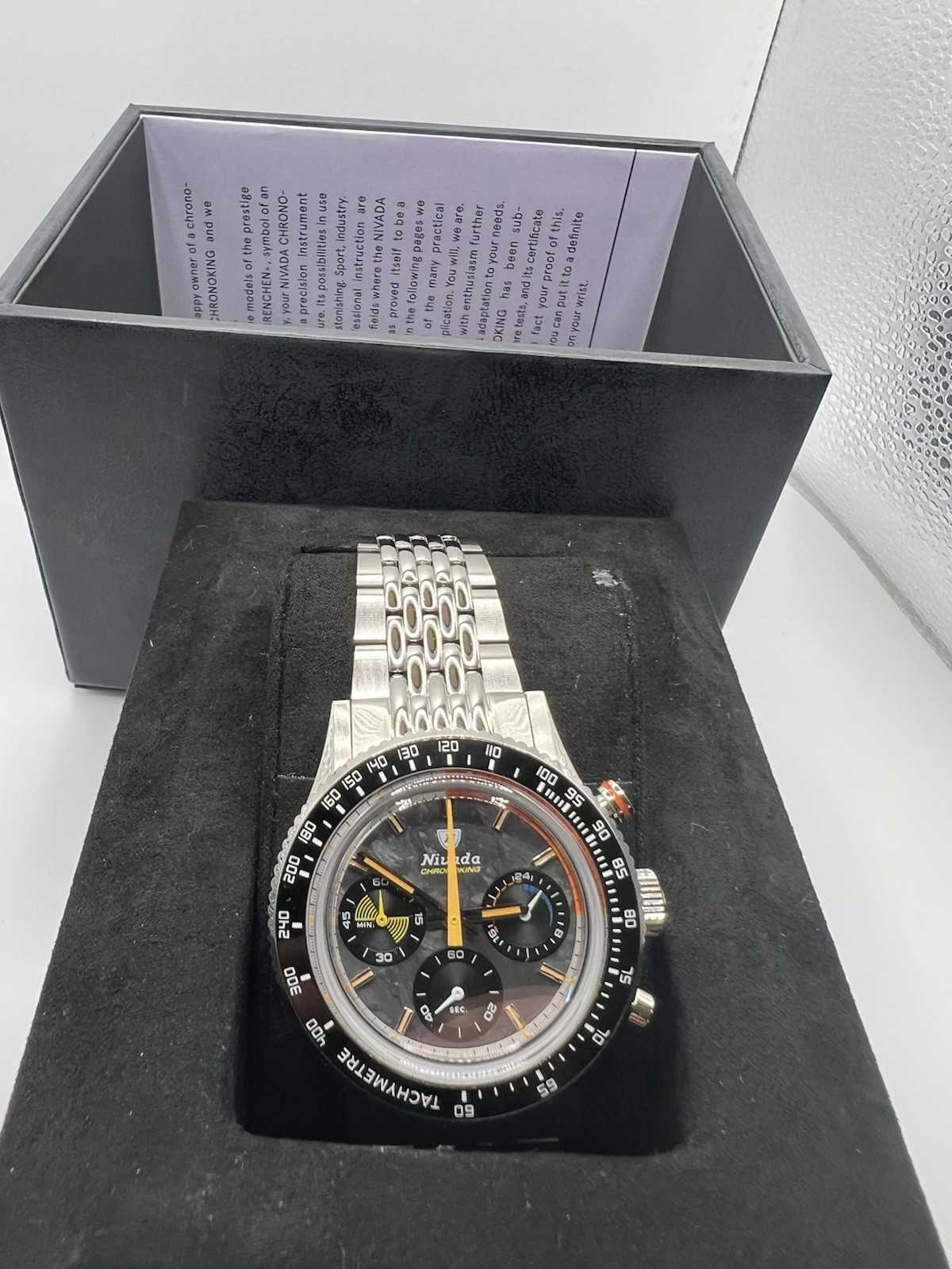 Nivada Grenchen Chronoking Mechaquaurtz Racing Watch NEVER WORN