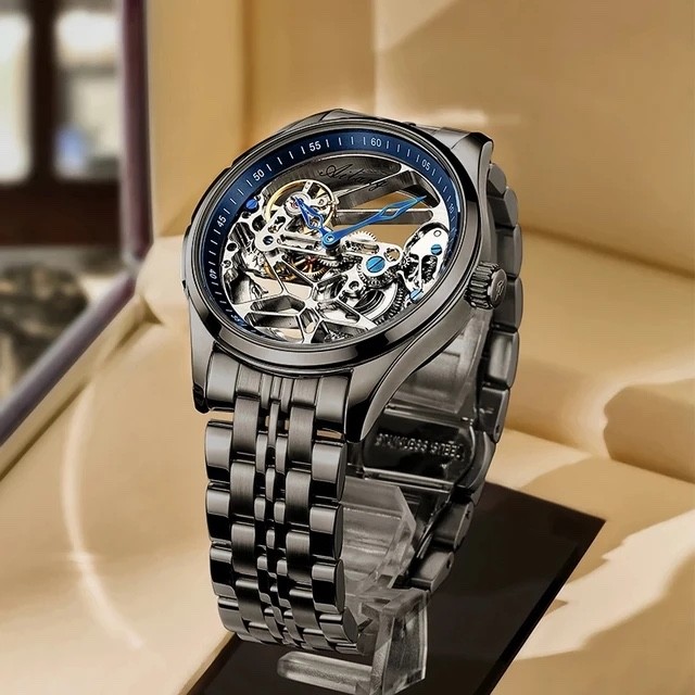 Jacob 8625 Skeleton Mechanical Watch Men Luxury Steampunk Hollow Automatic