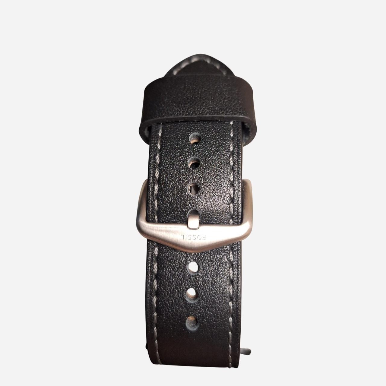 Fossil Coachman Chronograph Black Leather Cuff Watch (CH2564)