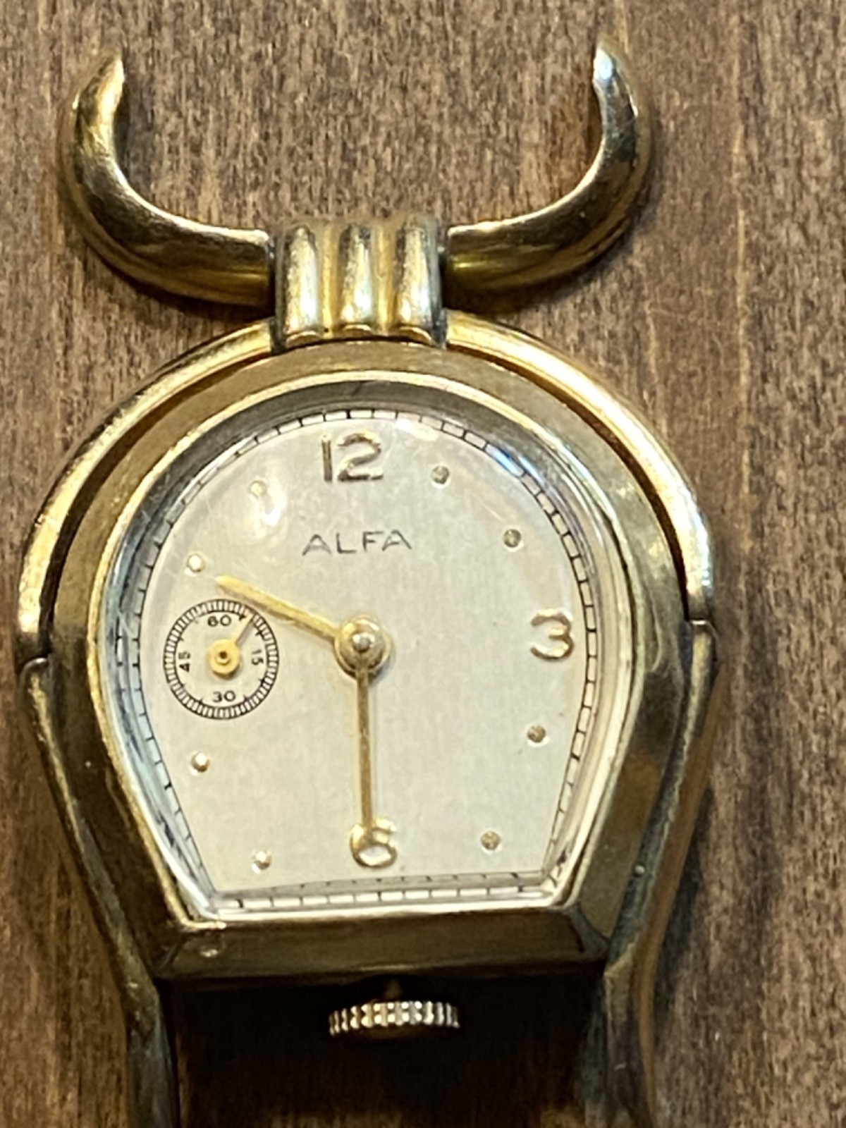 1943 Rare 17J ALFA “Horseshoe” Watch with Sub-second @ 9 and Running!!