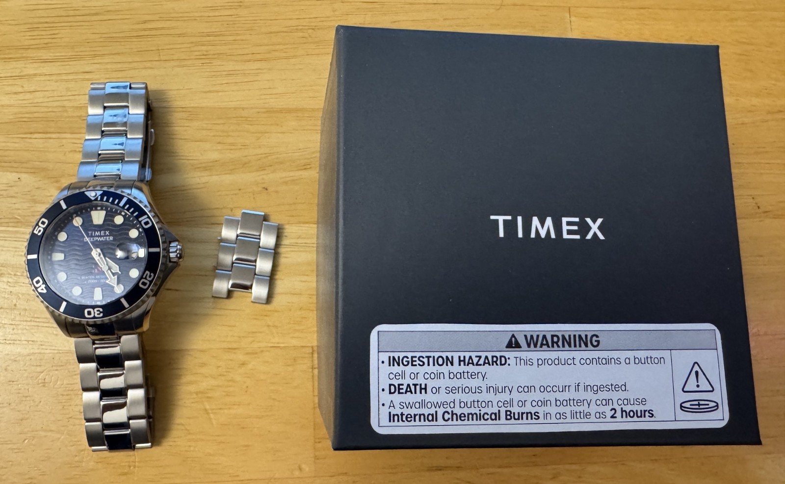 Timex Deepwater Meridian 200 blue wrist watch EUC