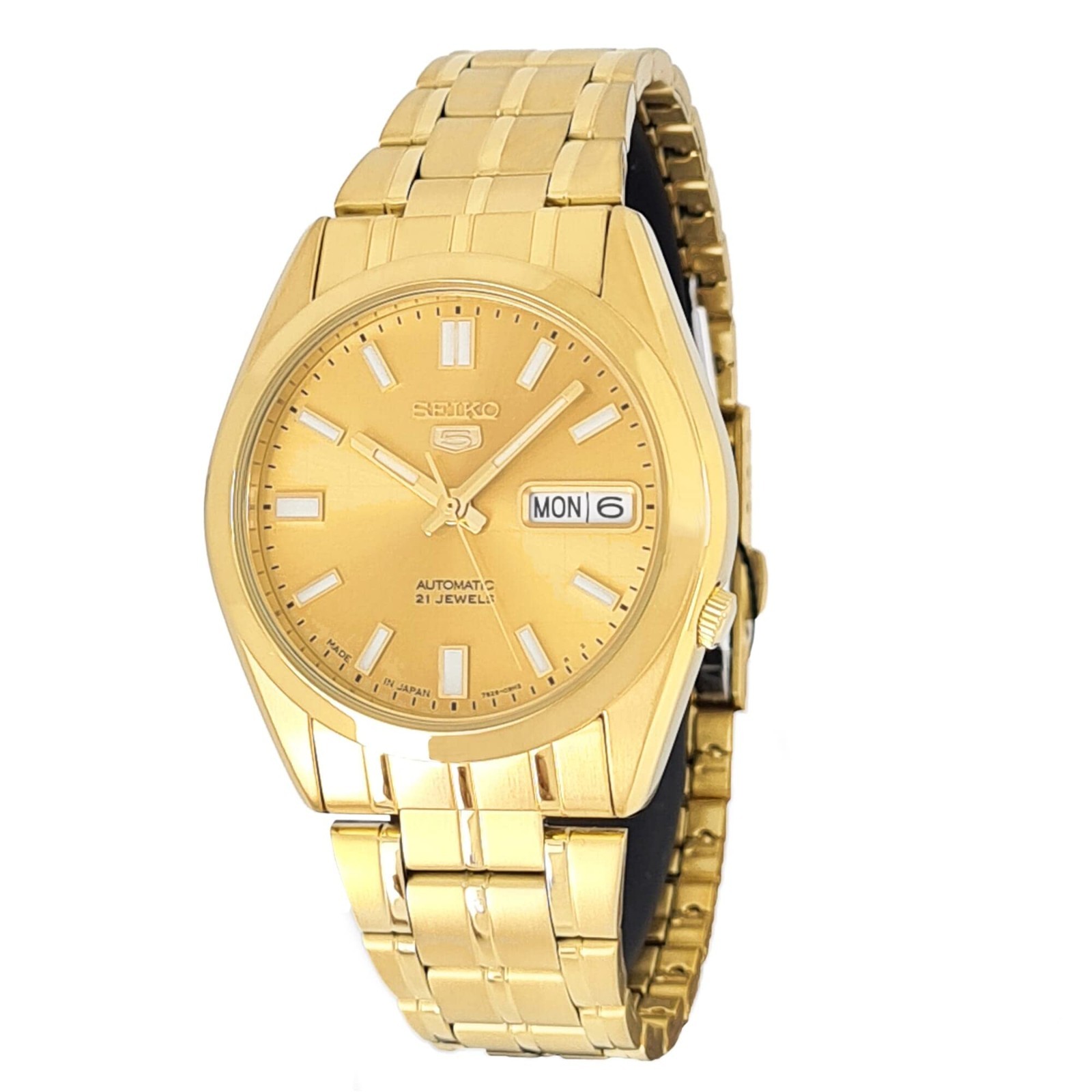 SEIKO 5 SNKF44J1 Made in Japan Automatic Gold Dial Gold Tone Men’s Watch