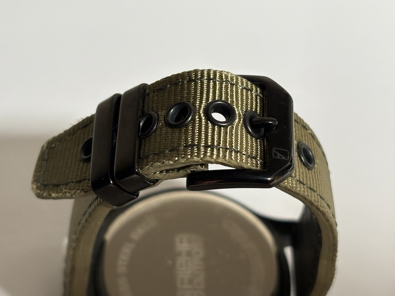 Alpha Outpost Chronos Pilot Aviator Wristwatch Dark Brown Dial Khaki Nylon Strap