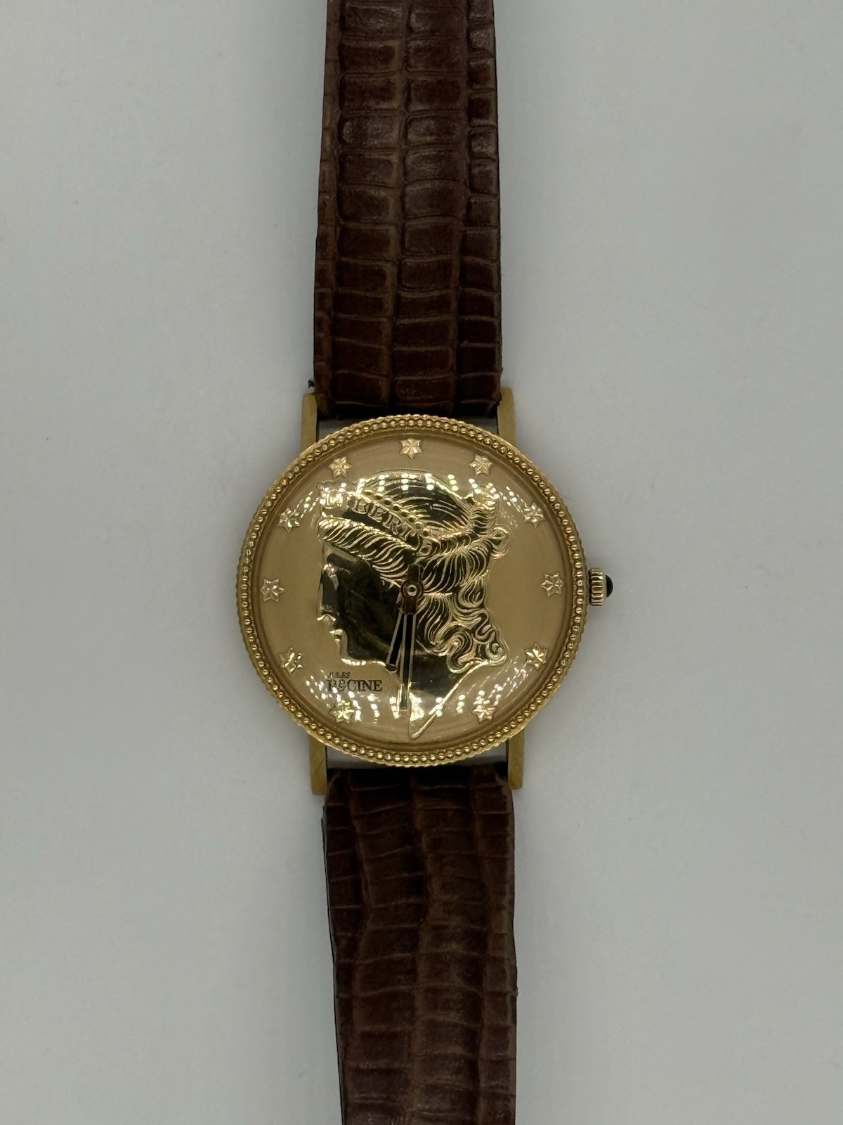 JULES Racine Gold Liberty Coin Face Wrist Watch