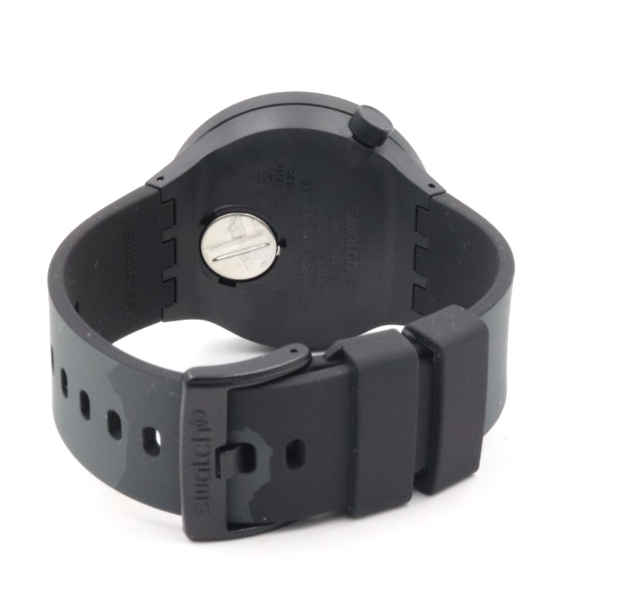 New Swiss Swatch BIG BOLD BIOCERAMIC BASALT Silicone Watch 147mm SB03B110 $145