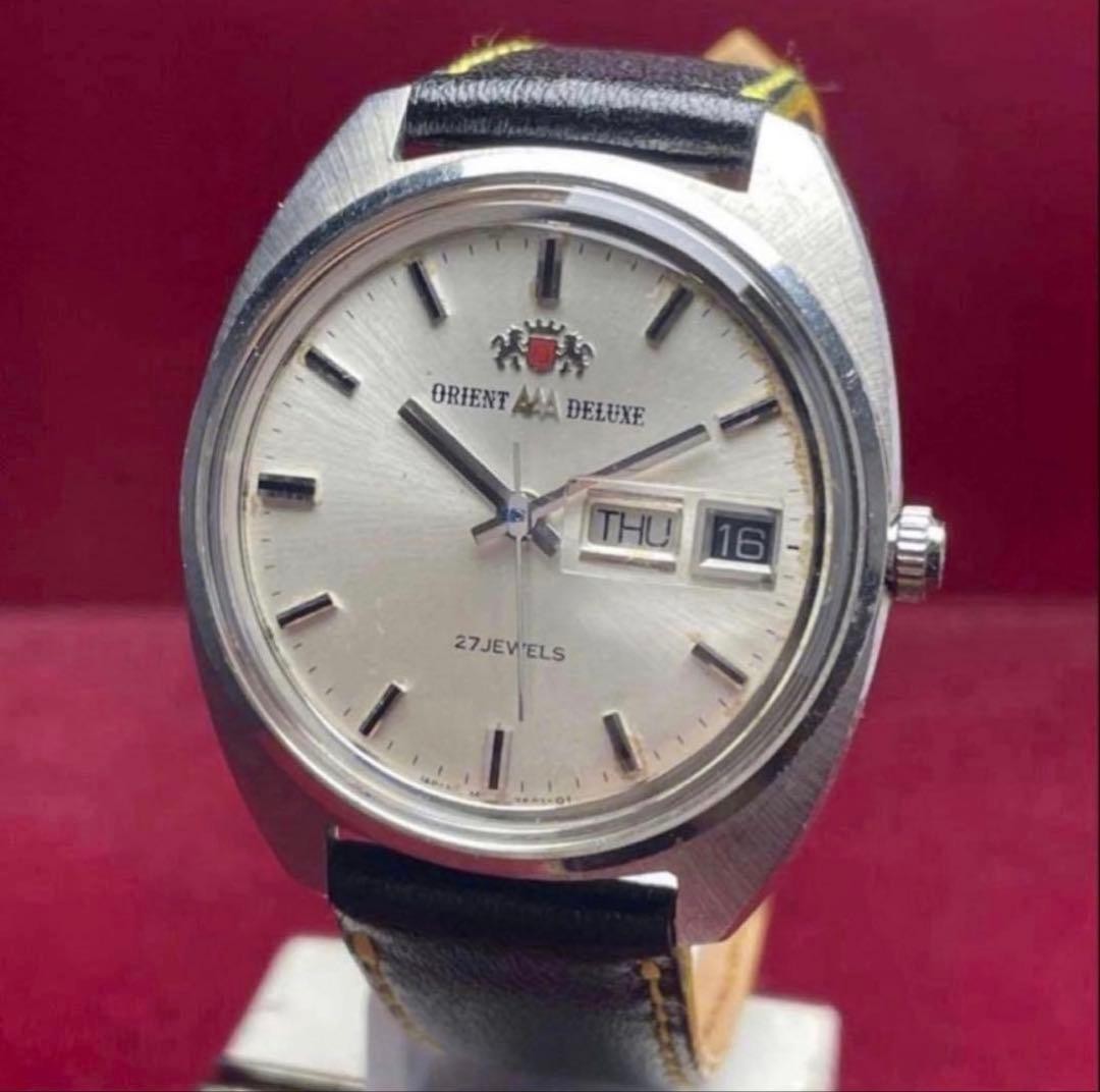 Orient AAA Deluxe Black Automatic Watch 1960s Japan Vintage 073631