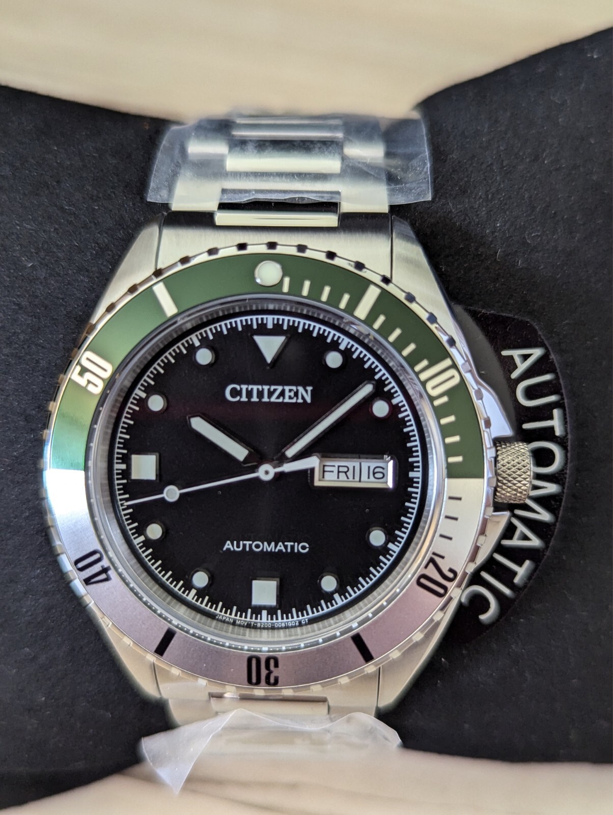 Citizen Automatic Sapphire Crystal NH7531-50E Black Dial Sports Watch