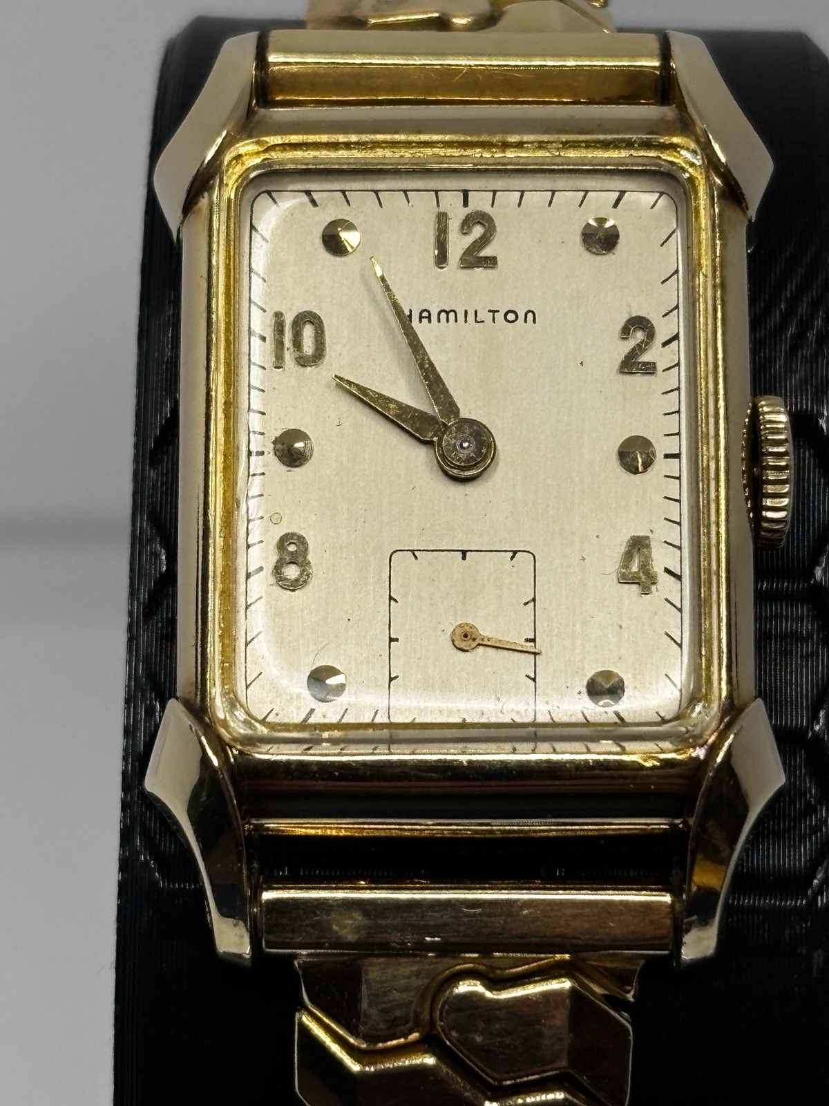 Vintage 1948 Hamilton Milton 14K Gold Filled Tank Watch Clean Runs Perfect