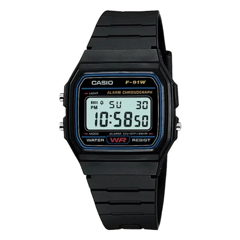 Casio F91W Classic Resin Strap Digital Waterproof Sport Watch – Black 100% genui