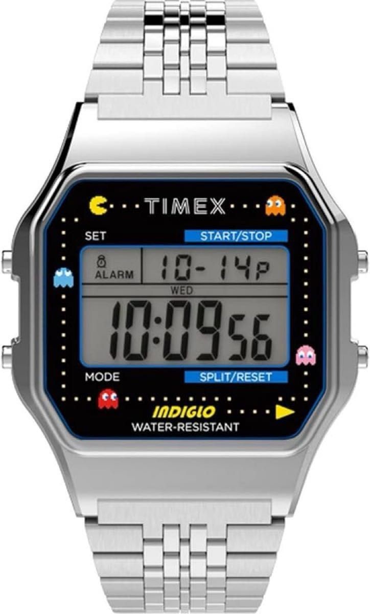 Timex x PAC-MAN T80 34mm Silver Digital Watch New Unisex Collaboration Japan