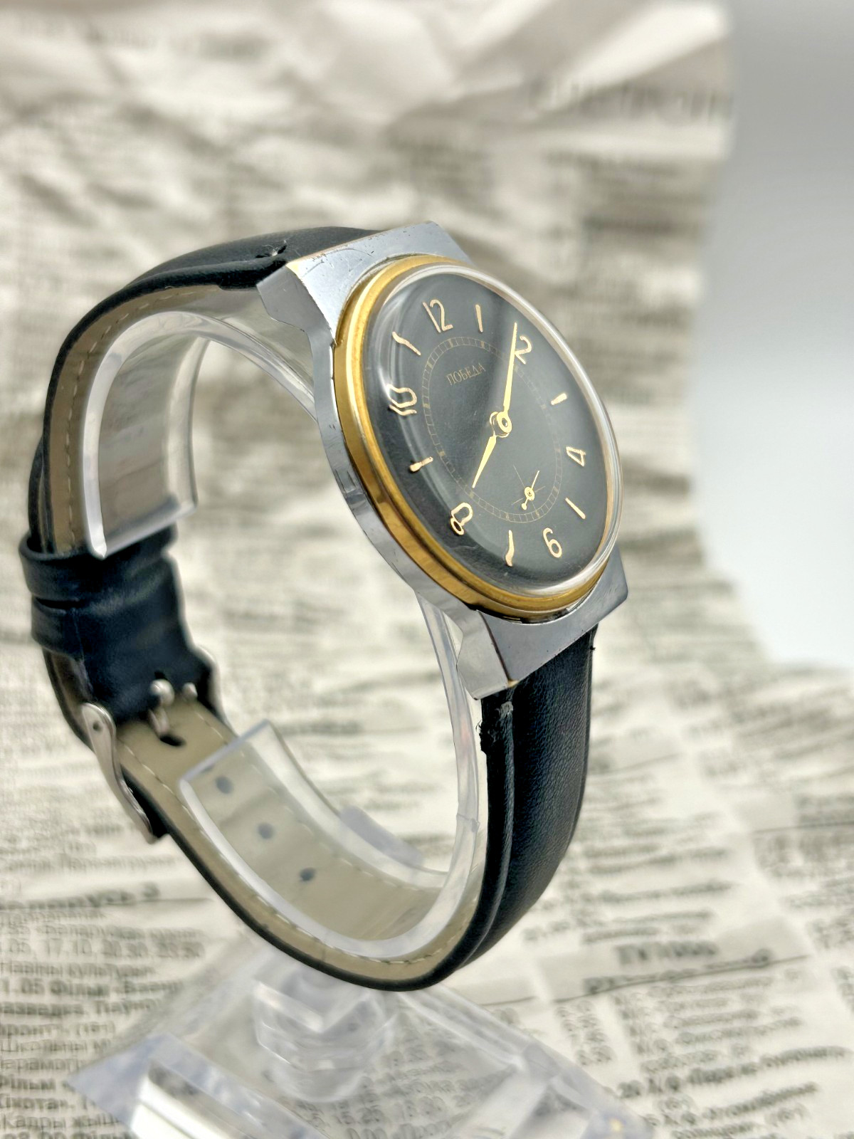 Vintage Soviet Pobeda (Победа) Black Dial Mechanical Watch | ZIM 2602 | 15 Jewel