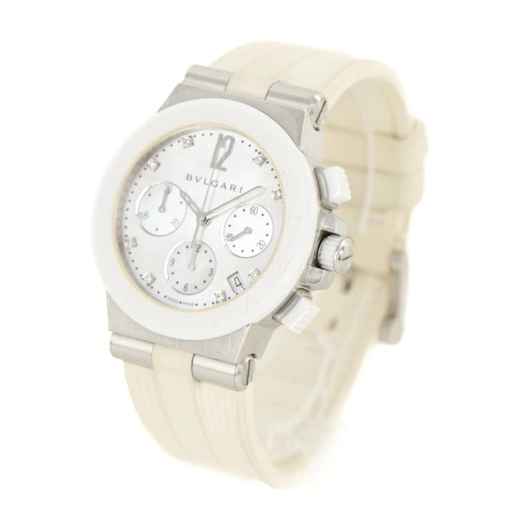 BVLGARI Diagono Chronograph DG37SCCH Diamond White Ceramic Boys Unisex Watch